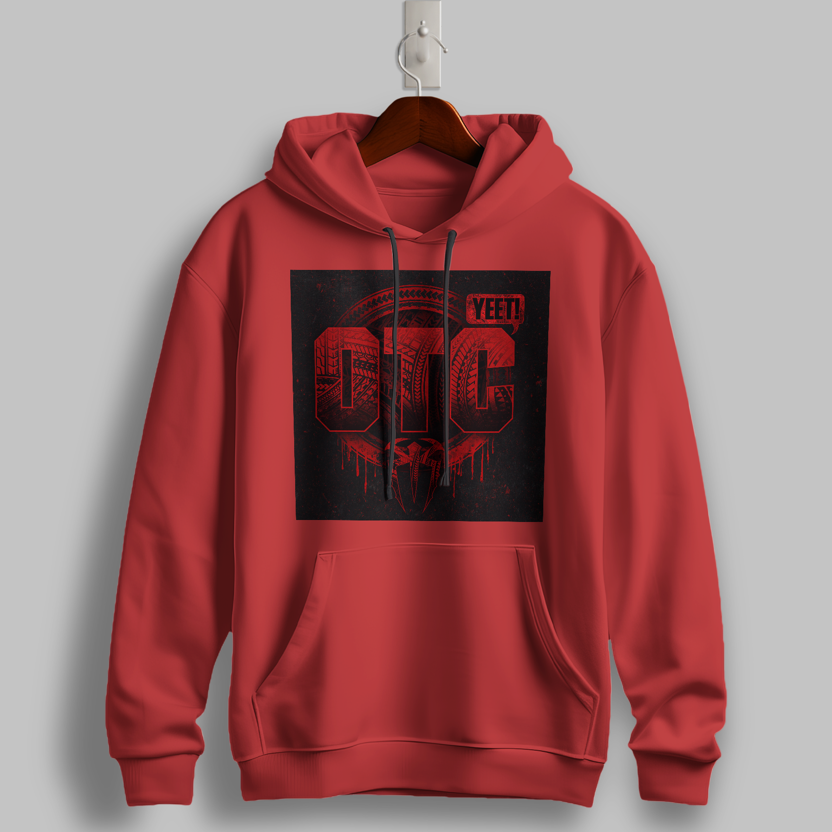 "DTC YEET!" Red Drip Hoodie