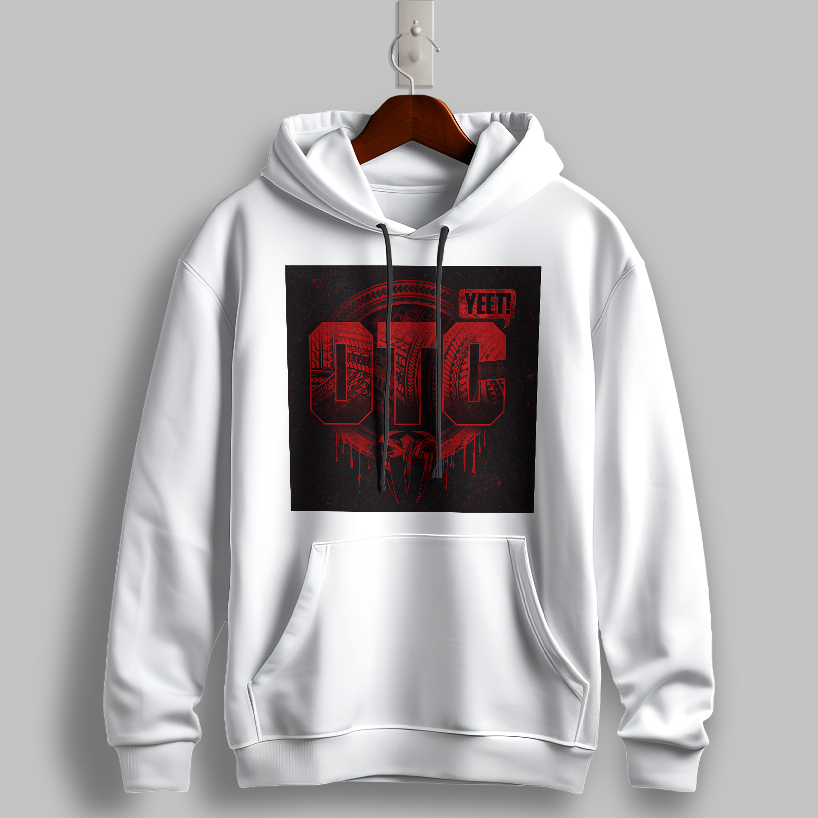 "DTC YEET!" Red Drip Hoodie