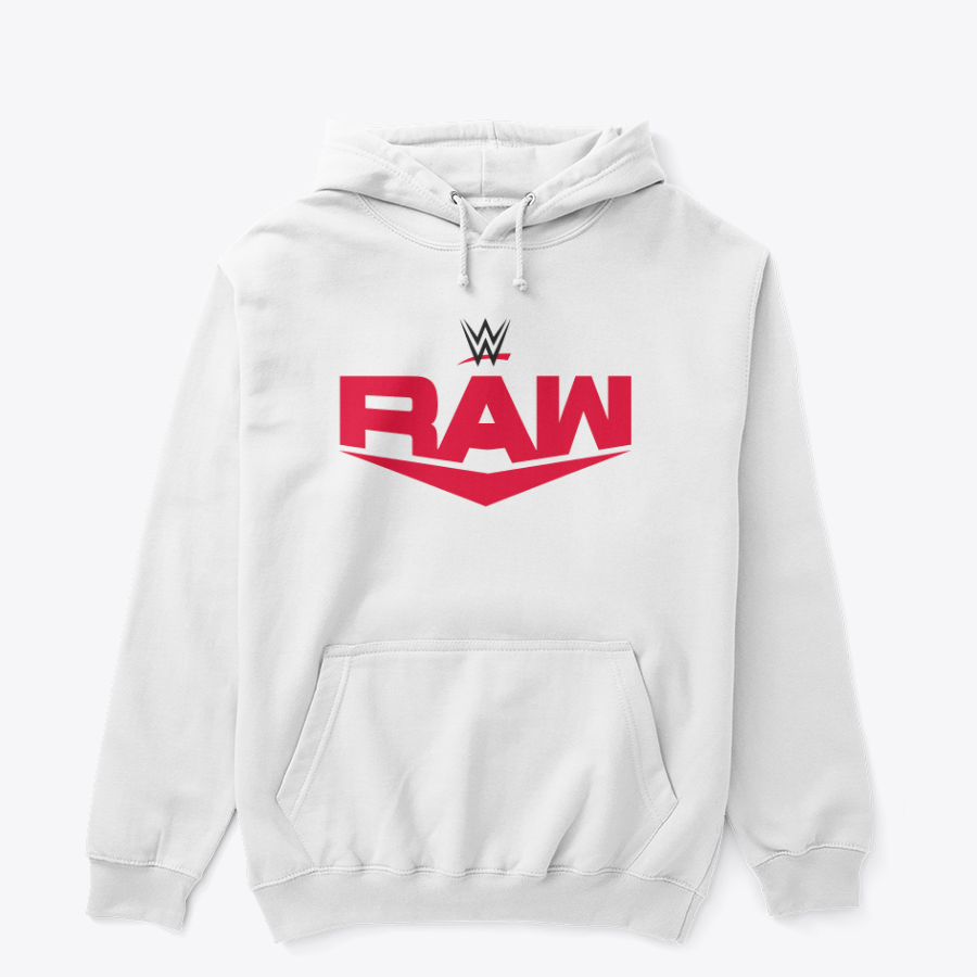 WWE RAW Logo White Hoodie – Premium Fleece Pullover