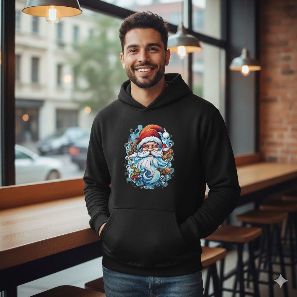 Festive Santa Claus Christmas Hoodie – Cozy Winter Holiday Hoodie