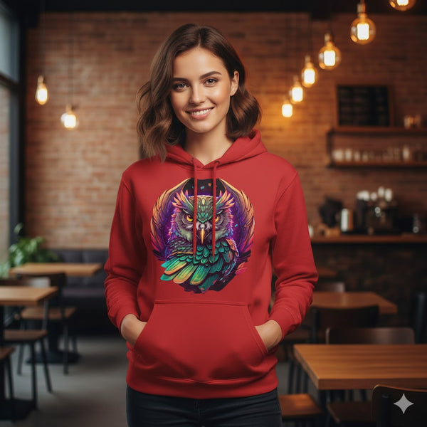 Vibrant Owl Spirit Hoodie
