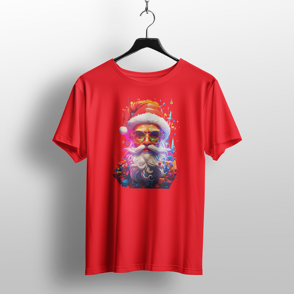 Neon Glow Santa Christmas T-Shirt