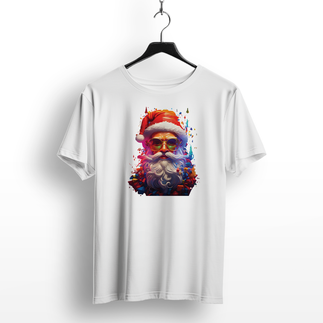 Neon Glow Santa Christmas T-Shirt