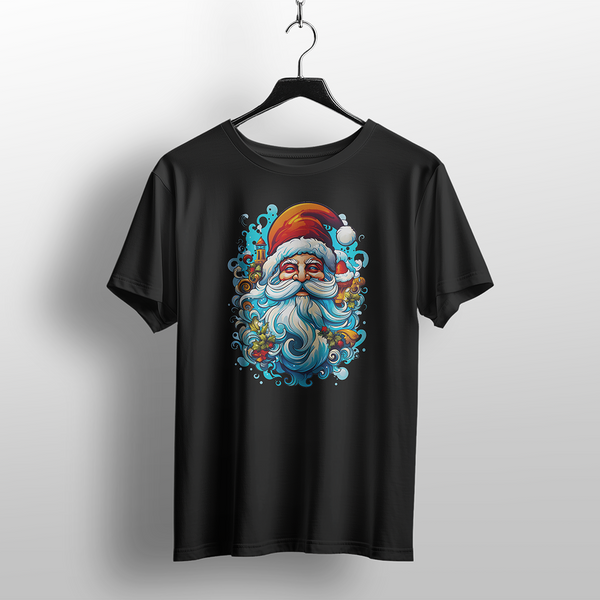 Blue Beard Santa Christmas T-Shirt