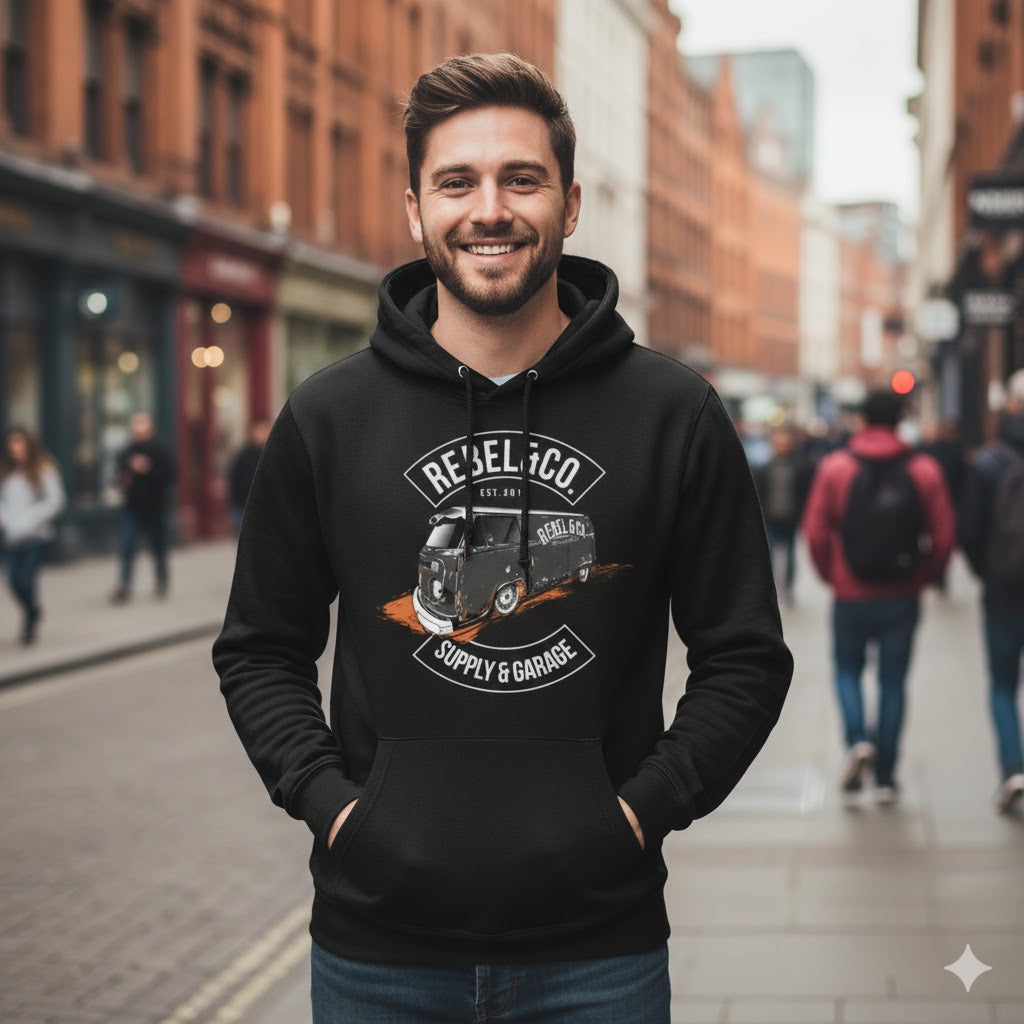 Co. Vintage VW Bus Black Hoodie