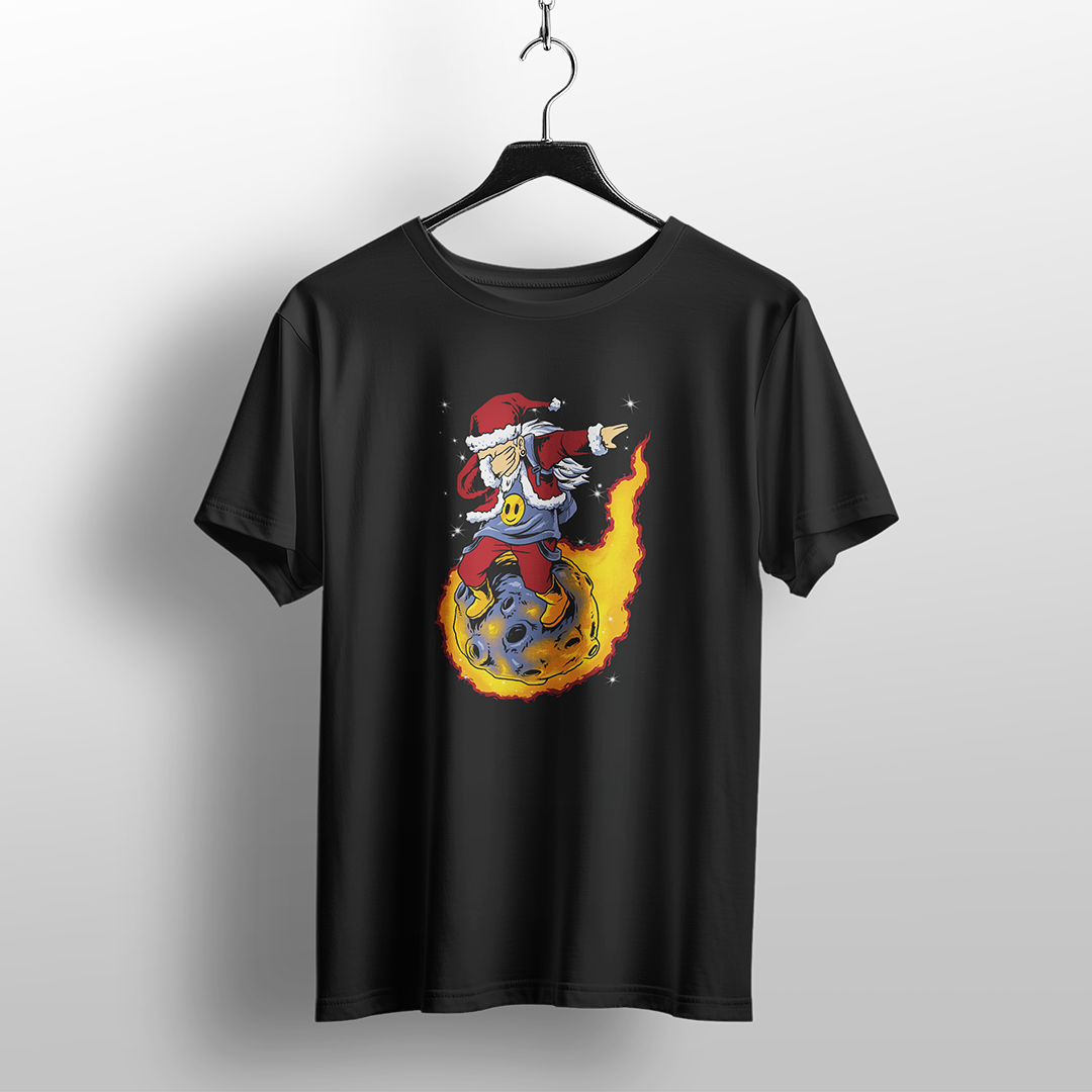 Santa on Fireball Christmas T-Shirt