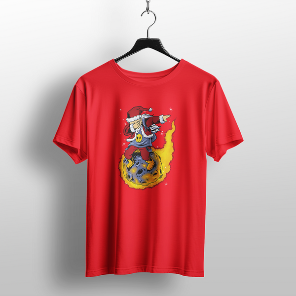 Santa on Fireball Christmas T-Shirt