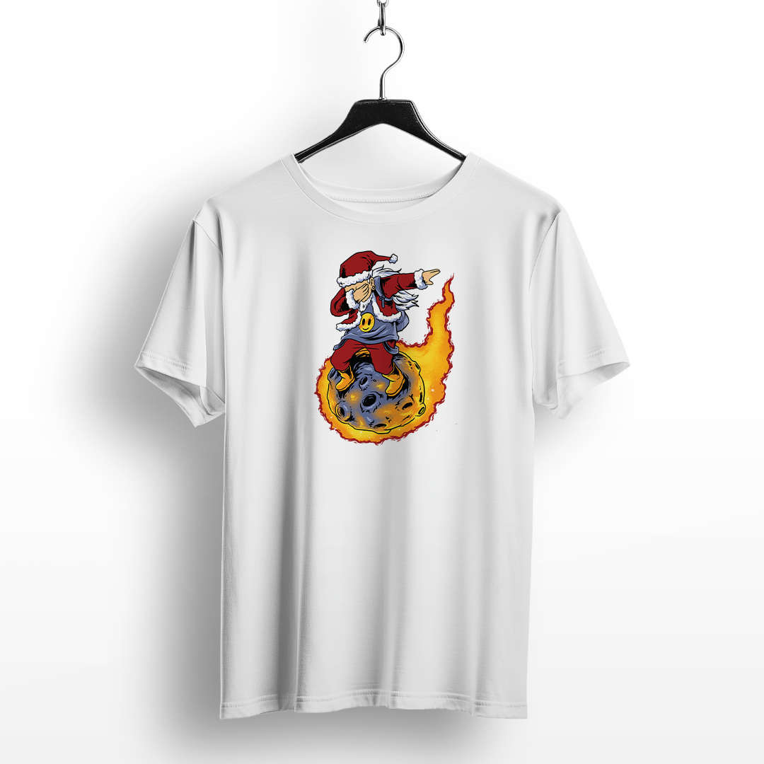 Santa on Fireball Christmas T-Shirt