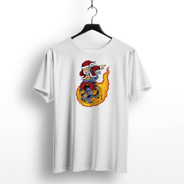 Santa on Fireball Christmas T-Shirt