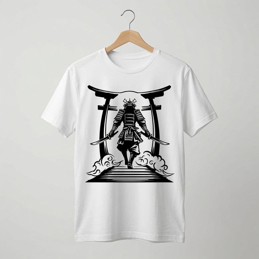Samurai Torii Gate T-Shirt Japanese Graphic Tee White