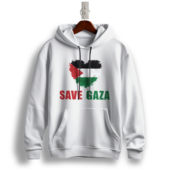 Save Gaza Flag Heart Hoodie