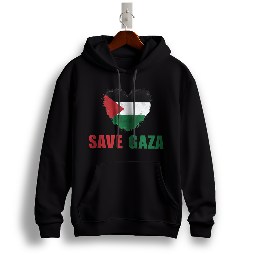 Save Gaza Flag Heart Hoodie