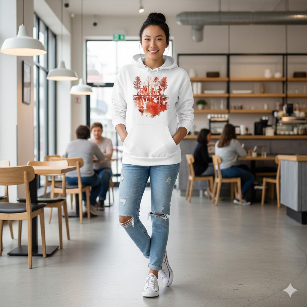 Stranger Things Into the Other Side Hoodie – Upside Down Silhouette Design