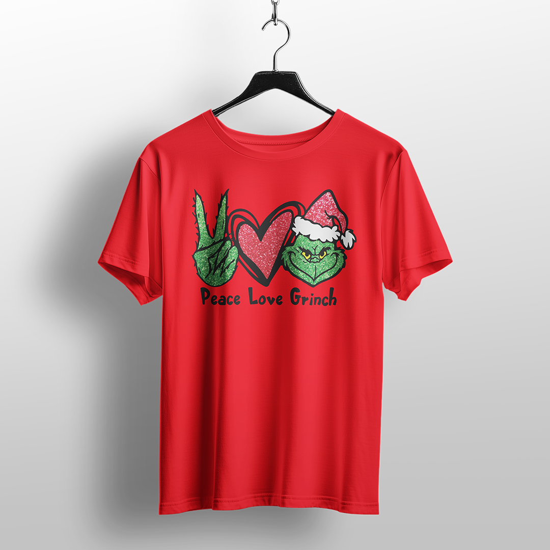 : Peace Love Grinch Christmas T-Shirt