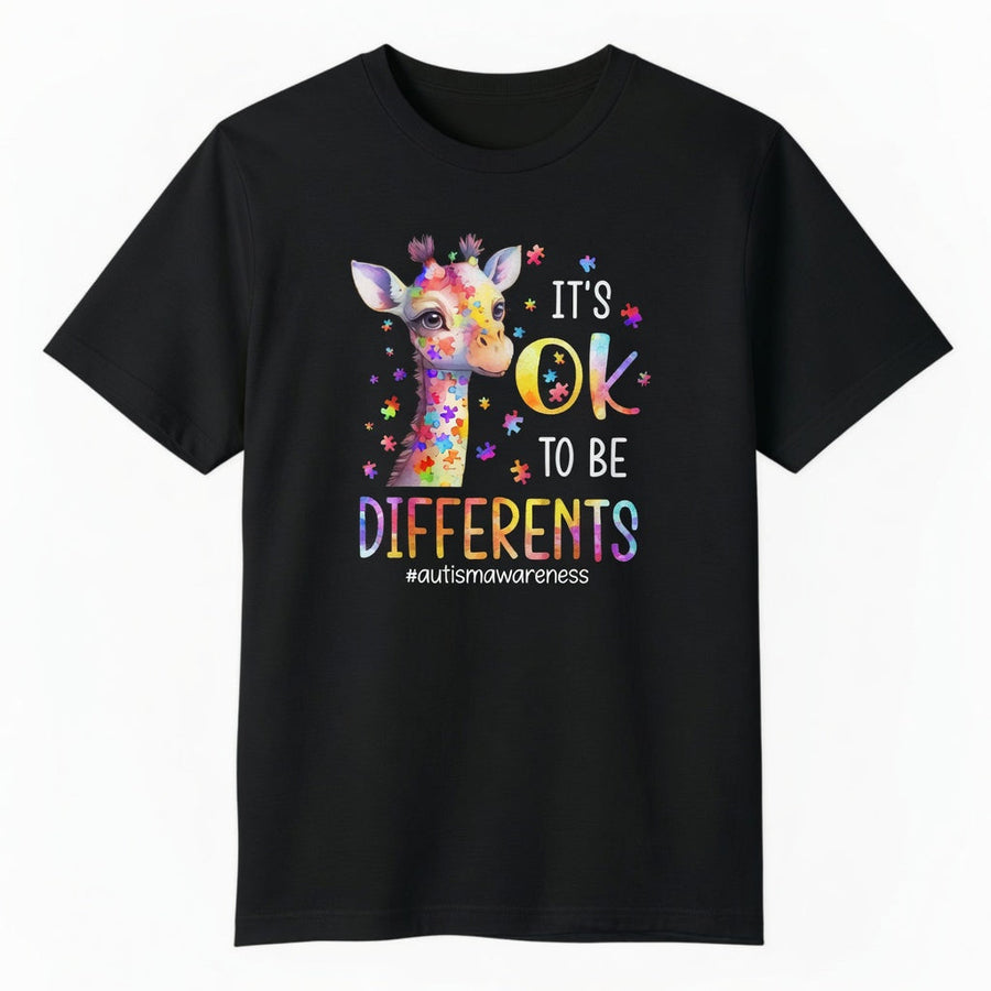 It's OK to Be Different Giraffe T-Shirt | Autism Awareness Graphic Tee