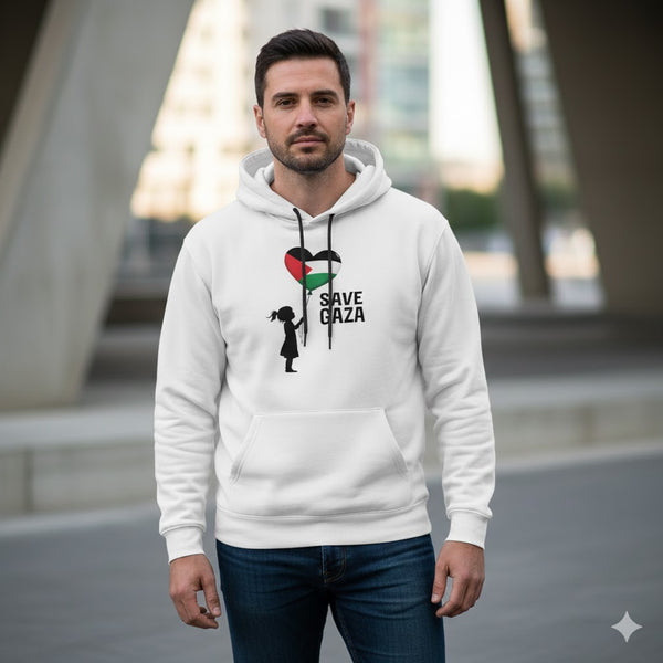 Save Gaza Flag Heart Hoodie