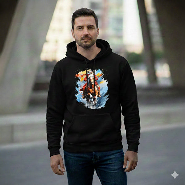 Western Cowboy Riding Horse Christmas Hoodie