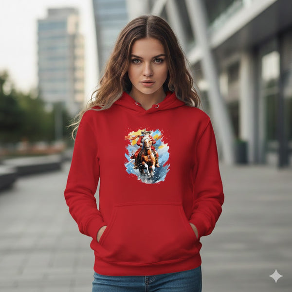 Western Cowboy Riding Horse Christmas Hoodie