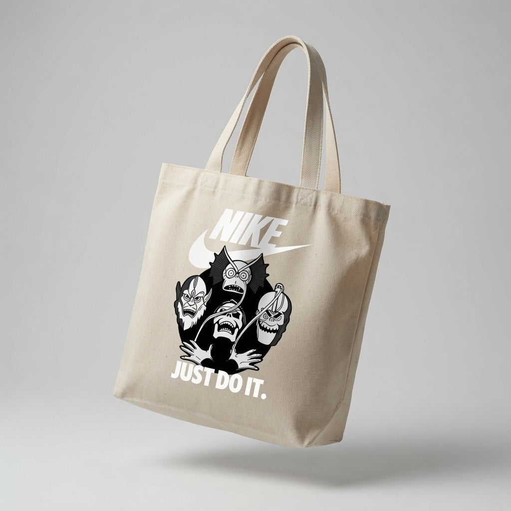 Classic Monster Characters Graphic Canvas Tote Bag | Dark Fantasy Cotton Tote