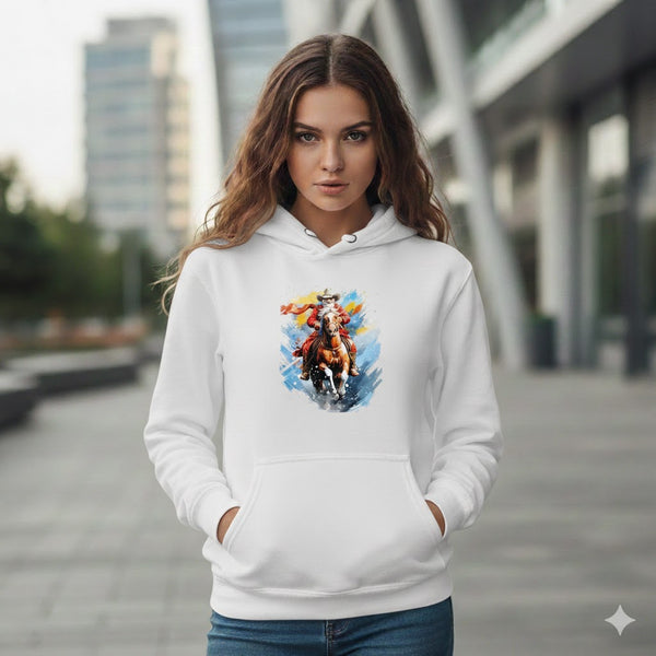 Western Cowboy Riding Horse Christmas Hoodie