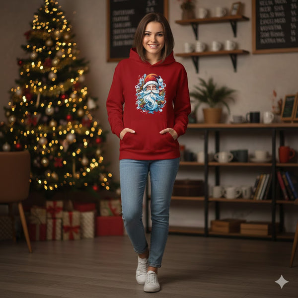 Festive Santa Claus Christmas Hoodie – Cozy Winter Holiday Hoodie