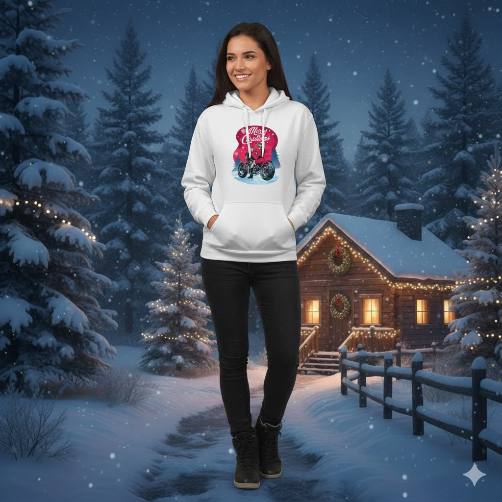 Santa Riding Motorcycle Christmas Hoodie
