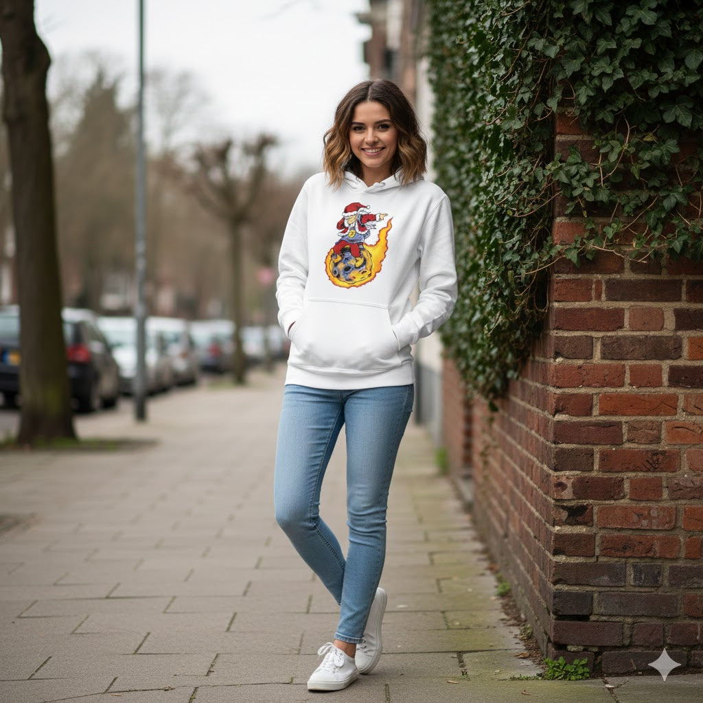 Dabbing Santa on Fireball Christmas Hoodie