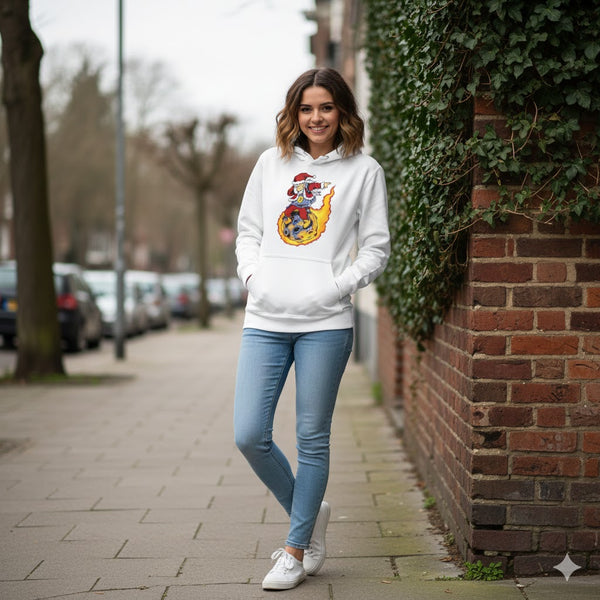 Dabbing Santa on Fireball Christmas Hoodie