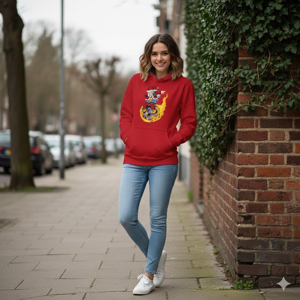 Dabbing Santa on Fireball Christmas Hoodie