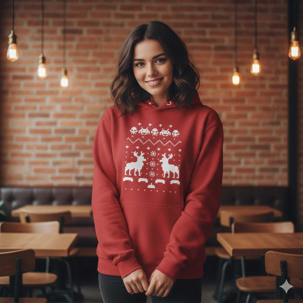 Festive Deer Hoodie – Perfect for Cozy Christmas Vibes