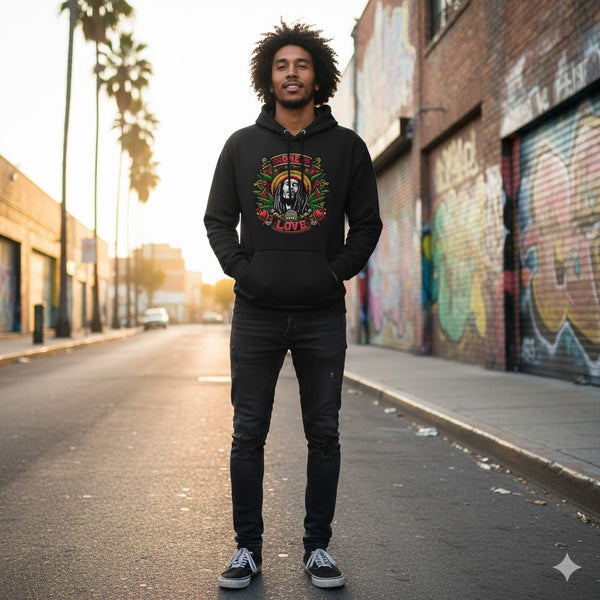 One Love Reggae Graphic Hoodie – Premium Unisex Pullover