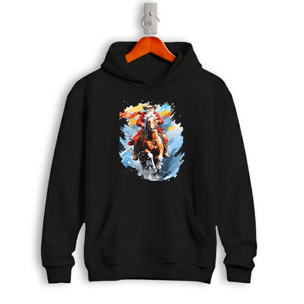 Western Cowboy Riding Horse Christmas Hoodie