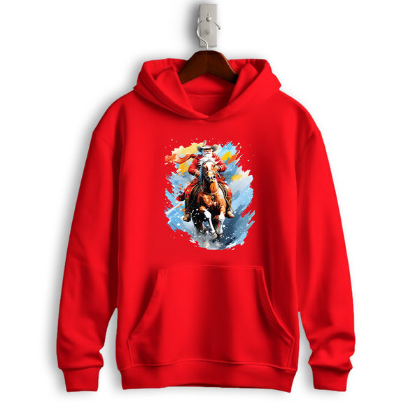Western Cowboy Riding Horse Christmas Hoodie