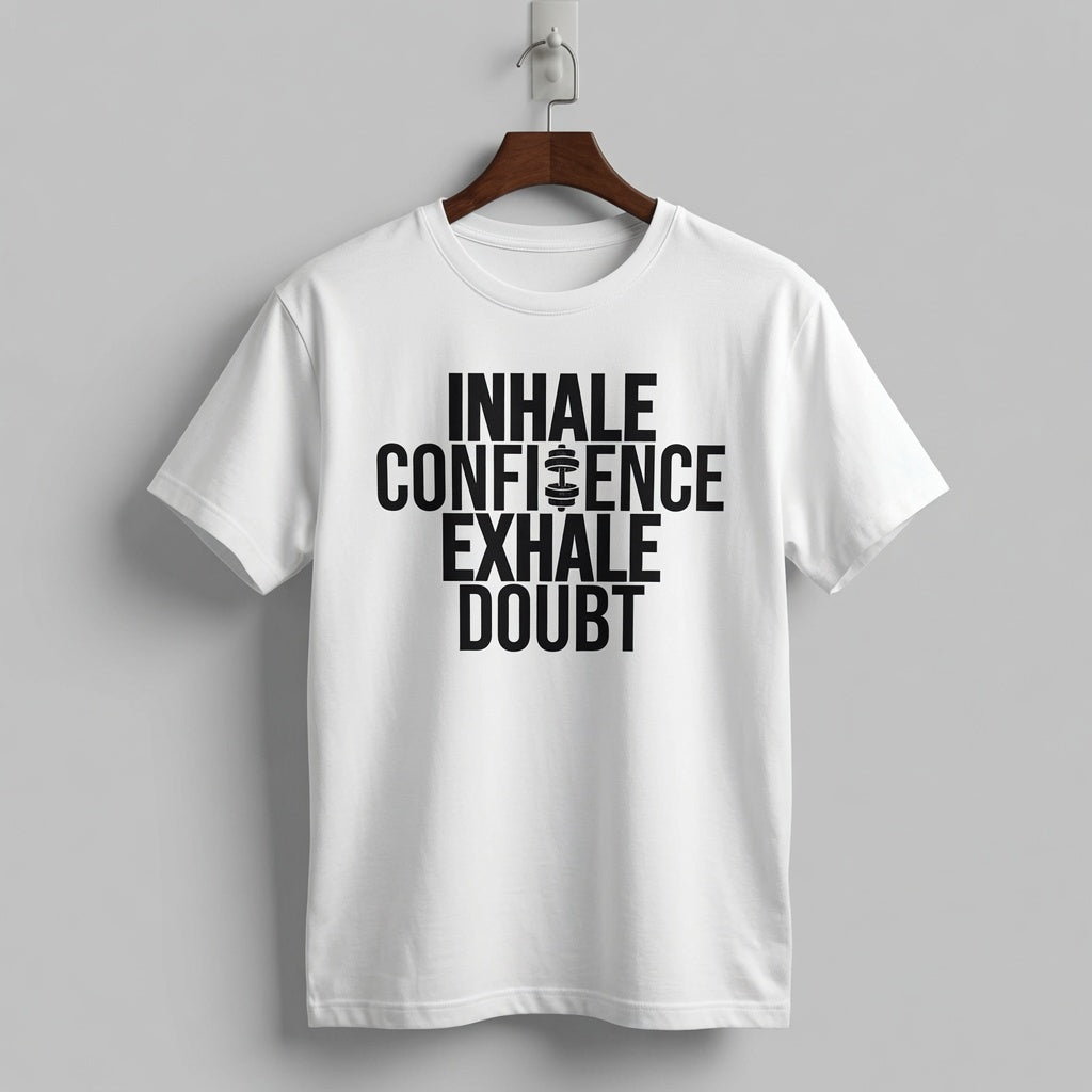 "Inhale Confidence Exhale Doubt" Motivational Fitness Graphic Tee