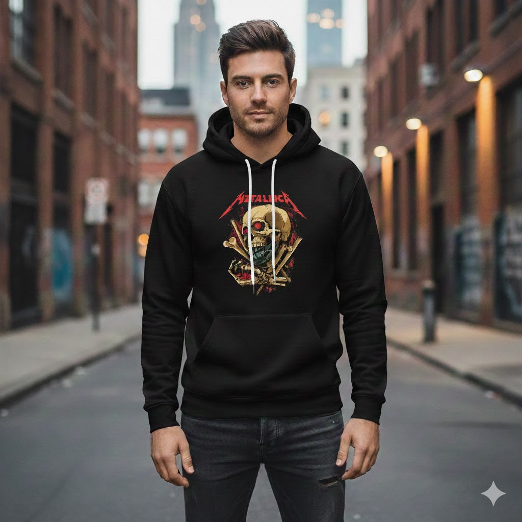 Metallica Skull and Crossbones Black Hoodie