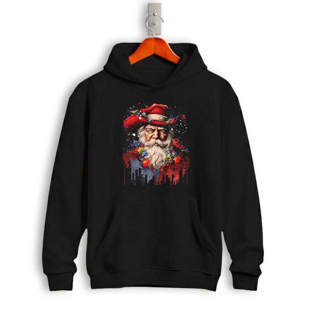 Vintage Santa Claus Splash Art Christmas Hoodie