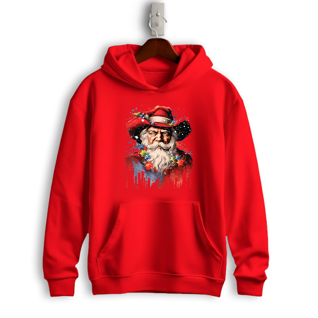 Vintage Santa Claus Splash Art Christmas Hoodie