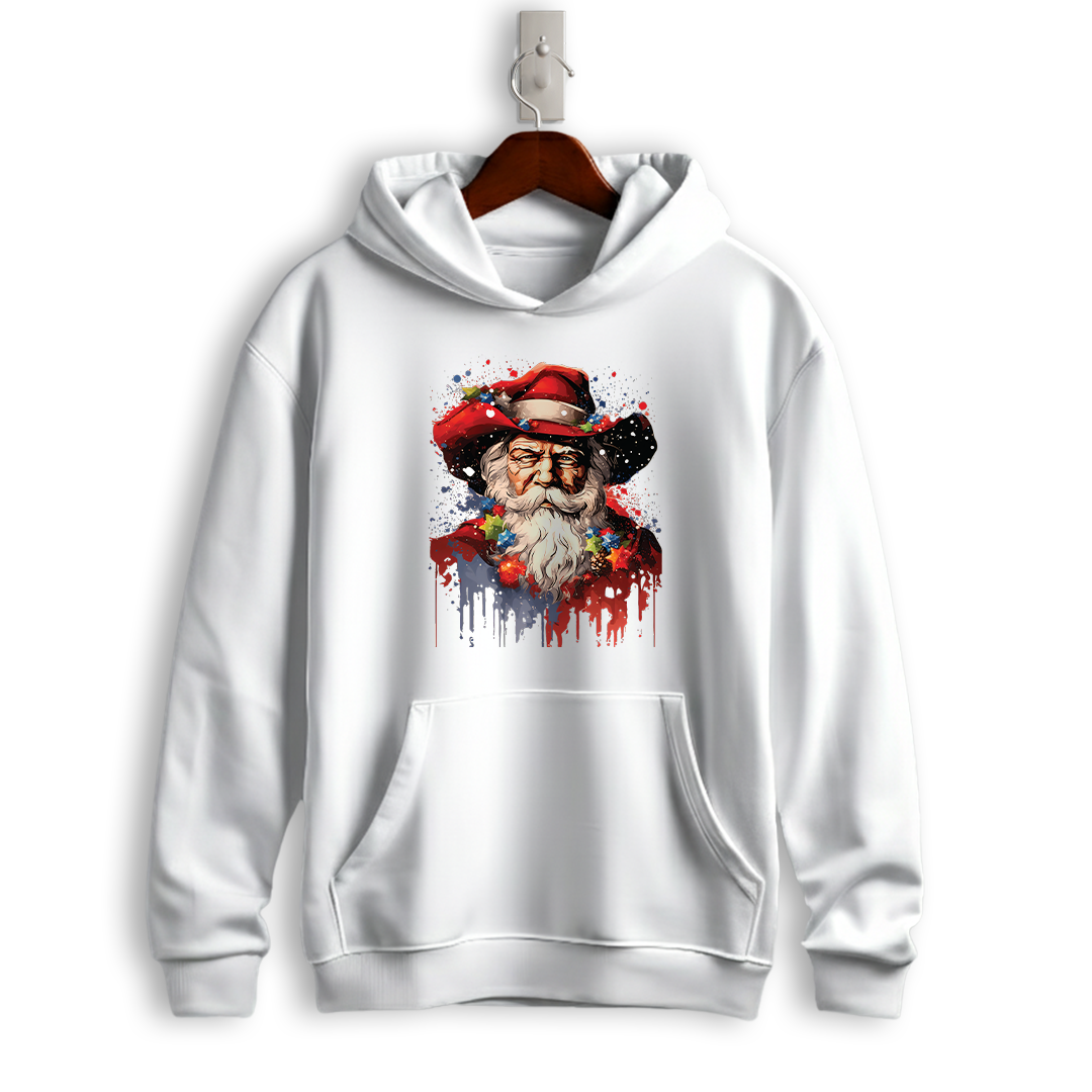 Vintage Santa Claus Splash Art Christmas Hoodie