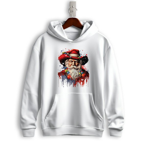 Vintage Santa Claus Splash Art Christmas Hoodie