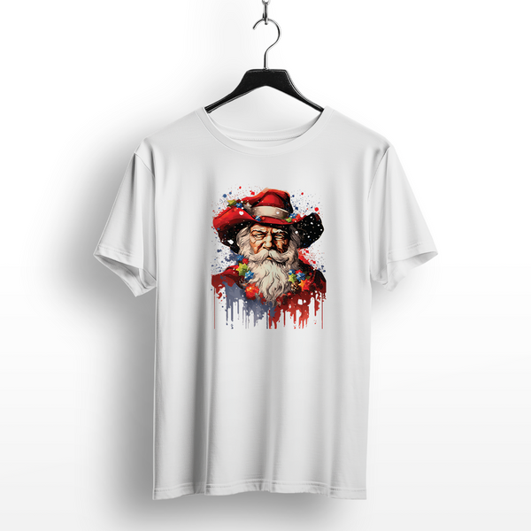 Cool Cowboy Santa Beard Christmas T-Shirt