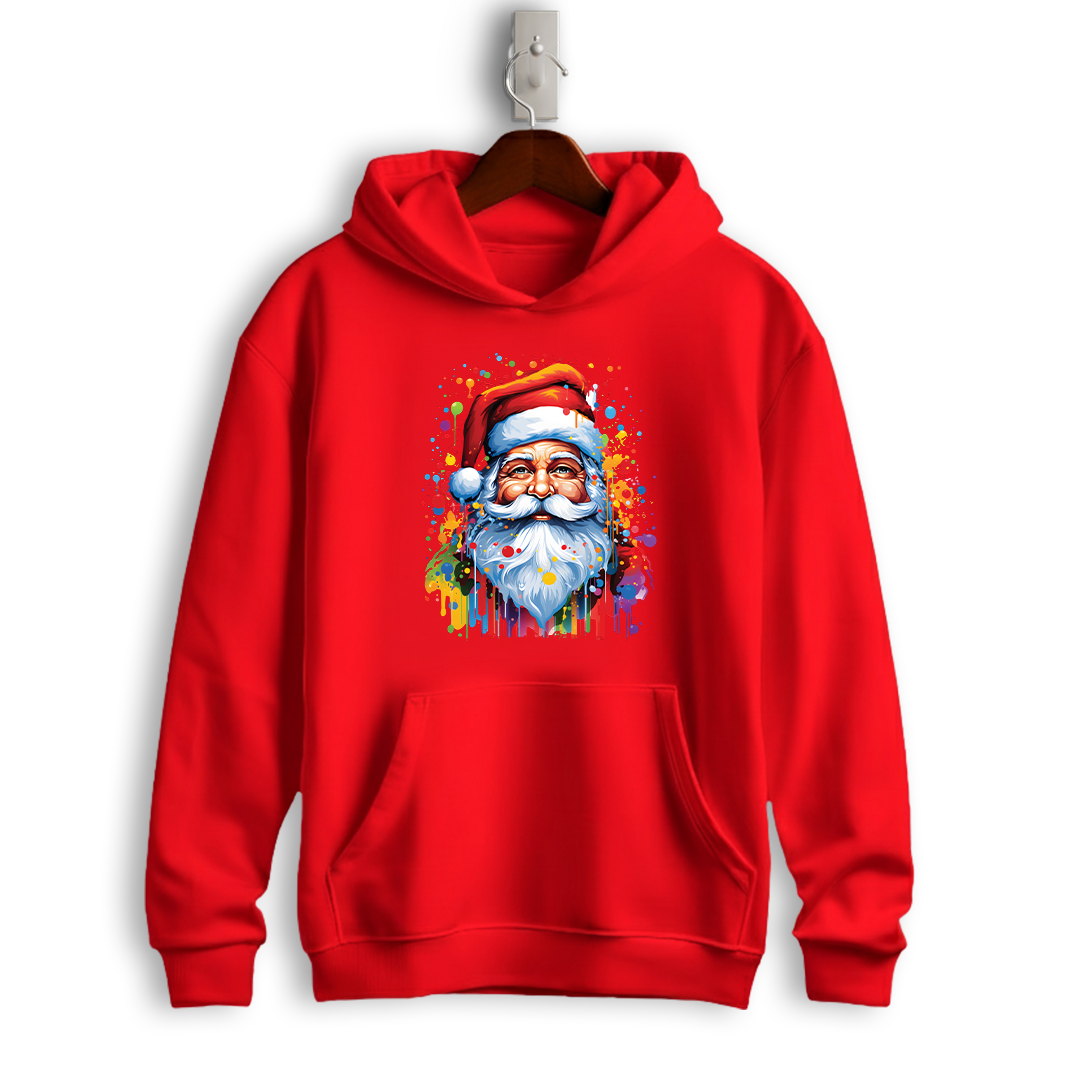 Color Splash Santa Claus Christmas Hoodie