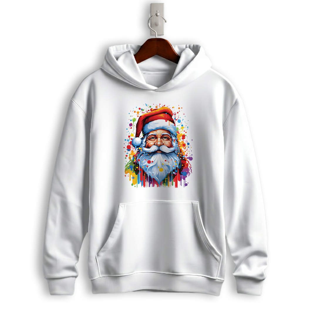 Color Splash Santa Claus Christmas Hoodie