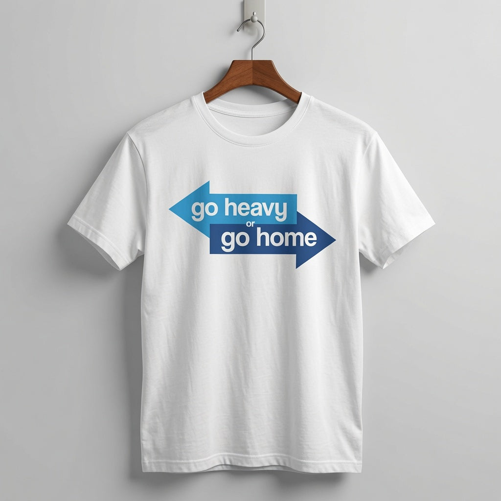 "Go Heavy Or Go Home" Geometric Arrow Fitness Tee