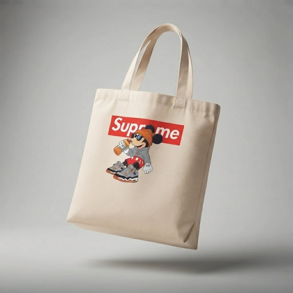 Cool Mickey Mouse Streetwear Graphic Canvas Tote Bag – Sneakerhead Edition