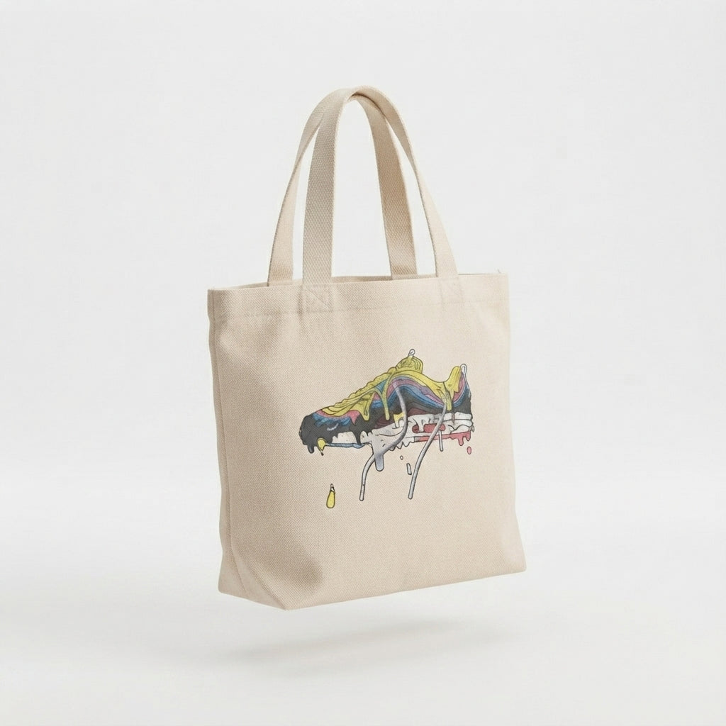 "Urban Drip" Colorful Dripping Sneaker Art Canvas Tote Bag