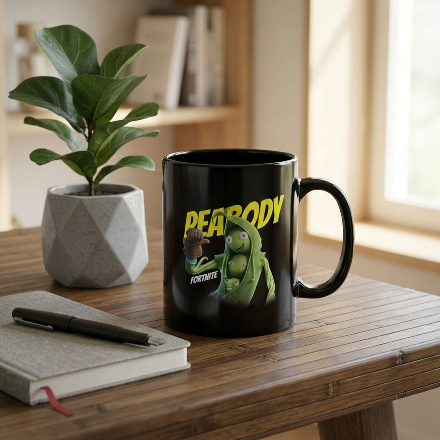 Fortnite Peabody Character Black Ceramic Coffee Mug 11oz Premium Gaming Cup Gift for Gamers
