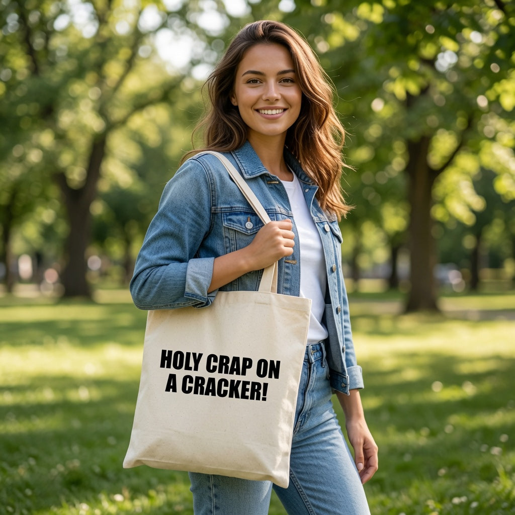 "Holy Crap On A Cracker!" Canvas Tote Bag