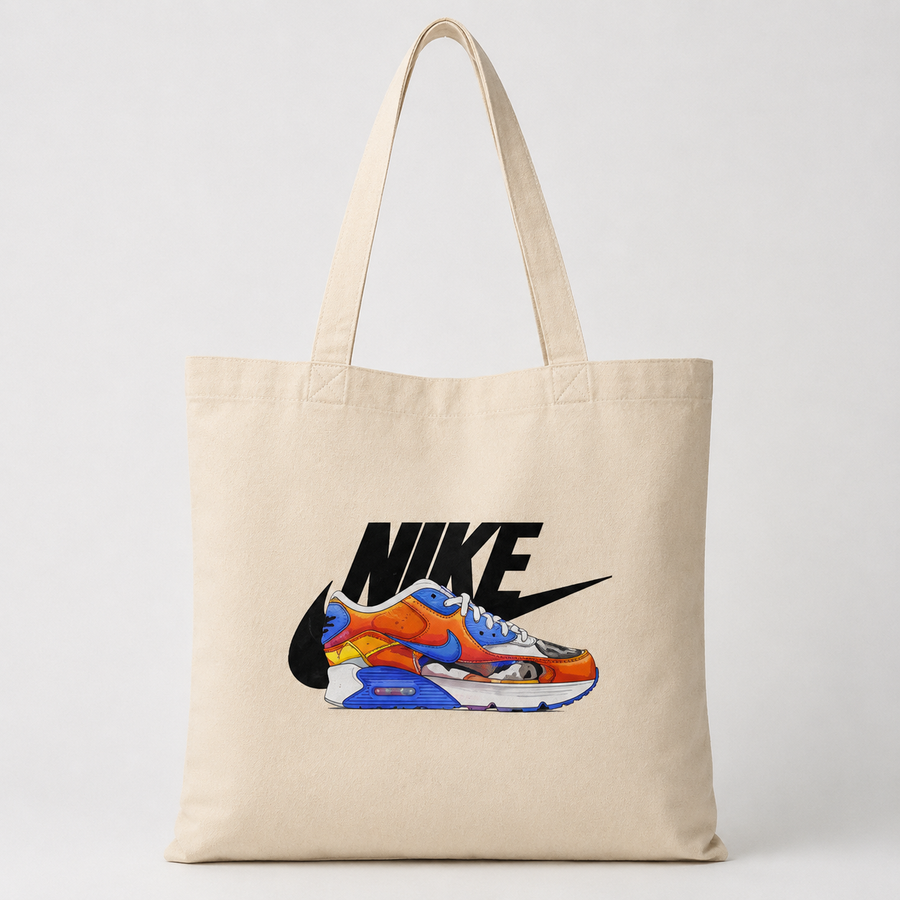 Retro Sneaker Art Canvas Tote Bag
