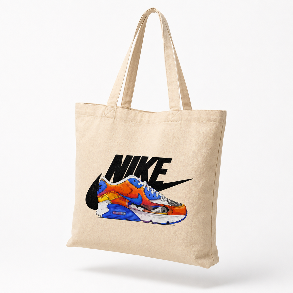 Retro Sneaker Art Canvas Tote Bag