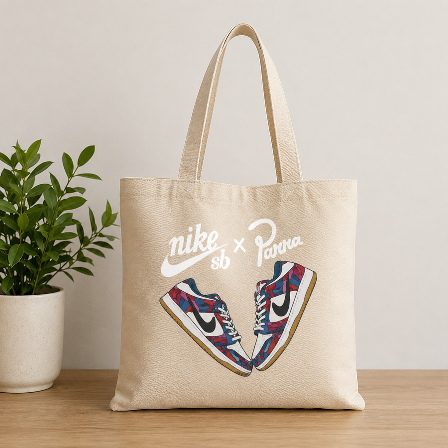 Abstract Patterned Sneaker Canvas Tote Bag